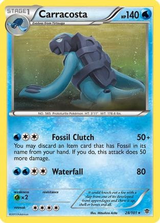'Pokemon - 'Carracosta 028  - Reverse Holofoil Plasma Blast - Rare