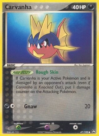'Pokemon - 'Carvanha 047  Power Keepers - Common