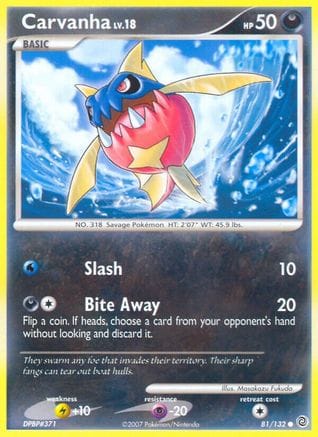 'Pokemon - 'Carvanha 081  Secret Wonders - Common