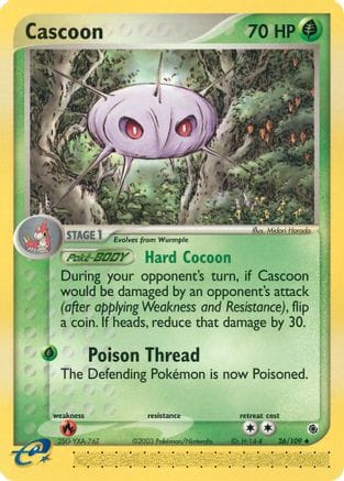 'Pokemon - 'Cascoon 026  Ruby and Sapphire - Uncommon