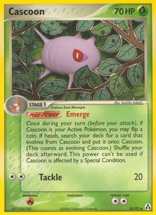 'Pokemon - 'Cascoon 030  - Reverse Holofoil Legend Maker - Uncommon