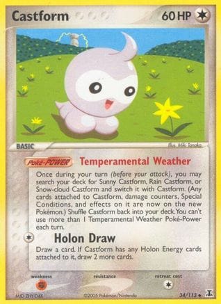 'Pokemon - 'Castform 034  - Reverse Holofoil Delta Species - Uncommon