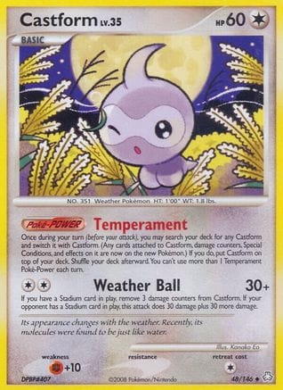 'Pokemon - 'Castform 048/146  - Reverse Holofoil Legends Awakened - Uncommon