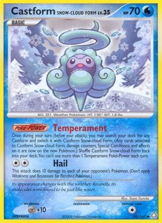 'Pokemon - 'Castform Snow-Cloud Form 050  - Reverse Holofoil Legends Awakened - Uncommon