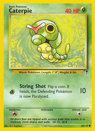 'Pokemon - 'Caterpie 069/110  - Reverse Holofoil Legendary Collection - Common