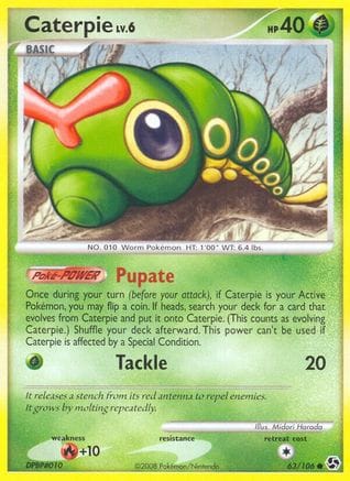 'Pokemon - 'Caterpie 063/106  - Reverse Holofoil Great Encounters - Common