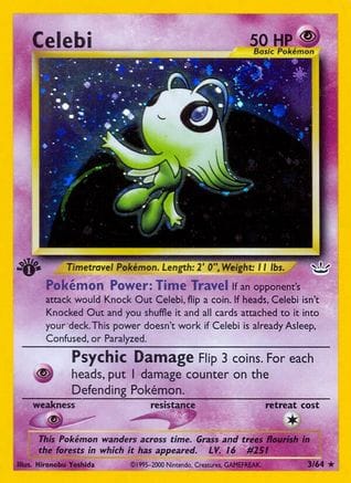 'Pokemon - 'Celebi (3) 003/64  - 1st Edition Holofoil Neo Revelation - Holo Rare