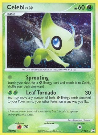 'Pokemon - 'Celebi 007/123  - Holofoil Mysterious Treasures - Holo Rare