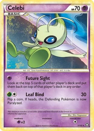 'Pokemon - 'Celebi 003/102  - Reverse Holofoil Triumphant - Holo Rare
