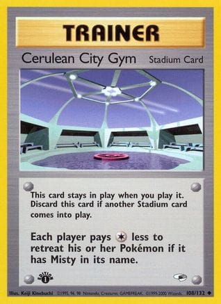 'Pokemon - 'Cerulean City Gym 108/132  - Unlimited Gym Heroes - Uncommon