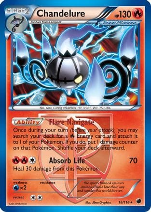 'Pokemon - 'Chandelure (Team Plasma) 016  - Holofoil Plasma Freeze - Holo Rare