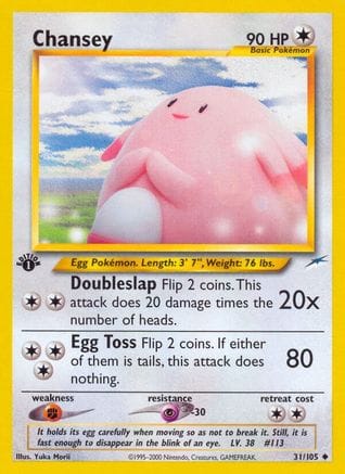 'Pokemon - 'Chansey 031/105  - 1st Edition Neo Destiny - Uncommon