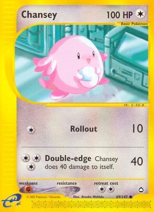 'Pokemon - 'Chansey 069/147  - Reverse Holofoil Aquapolis - Common