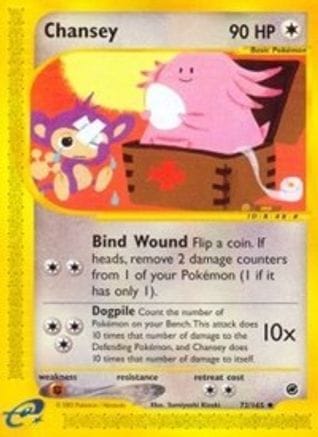 'Pokemon - 'Chansey 072/165  - Reverse Holofoil Expedition - Uncommon