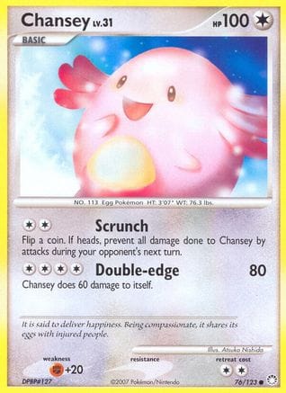 'Pokemon - 'Chansey 076/123  - Reverse Holofoil Mysterious Treasures - Common