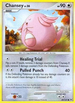 'Pokemon - 'Chansey 069  - Reverse Holofoil Platinum - Common