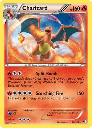 'Pokemon - 'Charizard 020/149  - Reverse Holofoil Boundaries Crossed - Holo Rare