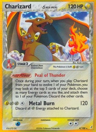 'Pokemon - 'Charizard (Delta Species) 004/100  - Holofoil Crystal Guardians - Holo Rare