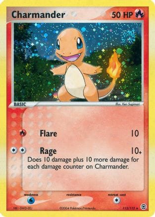 'Pokemon - 'Charmander 113/112  - Holofoil FireRed & LeafGreen - Secret Rare