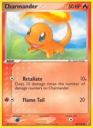 'Pokemon - 'Charmander 048/100  - Reverse Holofoil Crystal Guardians - Common