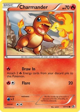 'Pokemon - 'Charmander 017/113  - Reverse Holofoil Legendary Treasures - Common