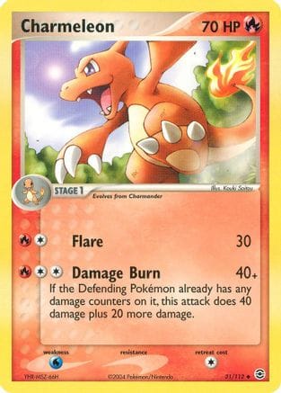 'Pokemon - 'Charmeleon 031/112  - Reverse Holofoil FireRed & LeafGreen - Uncommon