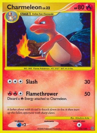 'Pokemon - 'Charmeleon 102  - Holofoil Stormfront - Secret Rare