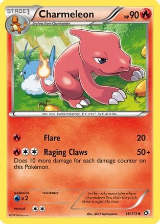 'Pokemon - 'Charmeleon 018/113  Legendary Treasures - Uncommon