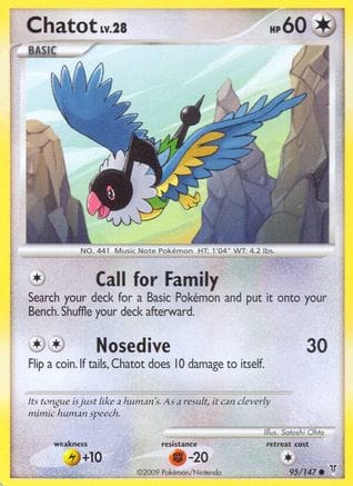 'Pokemon - 'Chatot 095  - Reverse Holofoil Supreme Victors - Common