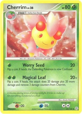 'Pokemon - 'Cherrim 045/130  Diamond and Pearl - Uncommon