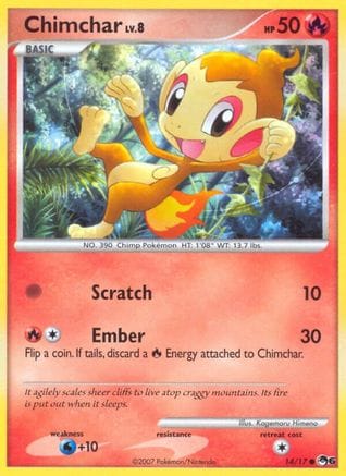 'Pokemon - 'Chimchar 014  - Holofoil POP Series 6 - Common