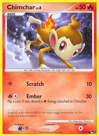 'Pokemon - 'Chimchar 012  - Reverse Holofoil POP Series 8 - Common