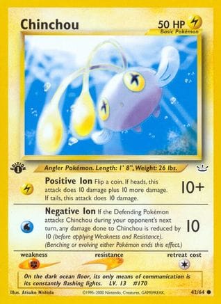 'Pokemon - 'Chinchou 042/64  - Unlimited Neo Revelation - Common