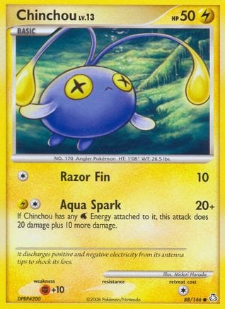 'Pokemon - 'Chinchou (88) 088  Legends Awakened - Common