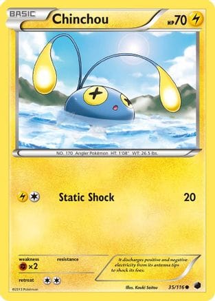 'Pokemon - 'Chinchou 035  - Reverse Holofoil Plasma Freeze - Common