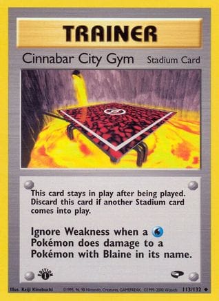 'Pokemon - 'Cinnabar City Gym 113/132  - Unlimited Gym Challenge - Uncommon