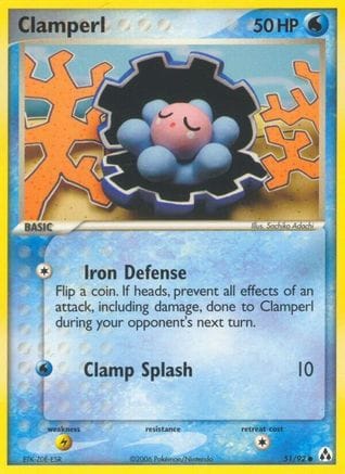 'Pokemon - 'Clamperl 051/92  - Reverse Holofoil Legend Maker - Common