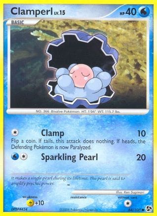 'Pokemon - 'Clamperl 064  - Reverse Holofoil Great Encounters - Common