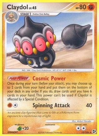 'Pokemon - 'Claydol 015/106  - Reverse Holofoil Great Encounters - Rare