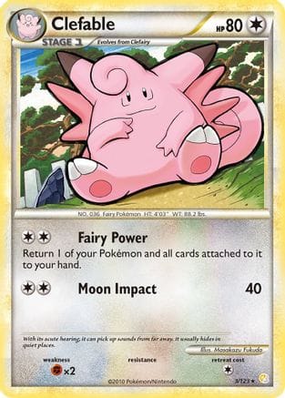 'Pokemon - 'Clefable 003  - Reverse Holofoil HeartGold SoulSilver - Holo Rare