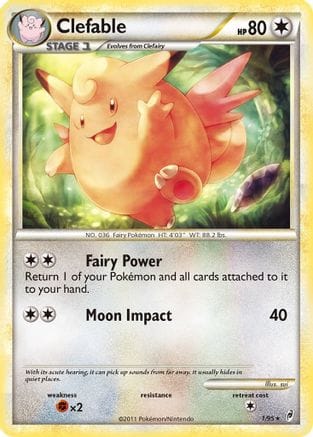 'Pokemon - 'Clefable 001  - Reverse Holofoil Call of Legends - Holo Rare