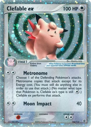 'Pokemon - 'Clefable ex 106  - Holofoil FireRed & LeafGreen - Ultra Rare