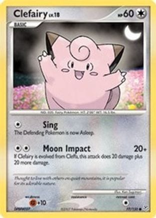 'Pokemon - 'Clefairy 077/130  - Reverse Holofoil Diamond and Pearl - Common