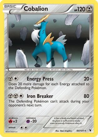 'Pokemon - 'Cobalion 084  - Reverse Holofoil Noble Victories - Holo Rare