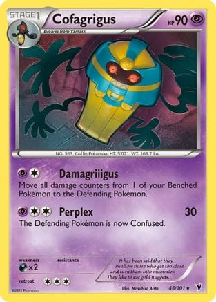 'Pokemon - 'Cofagrigus (46) 046  - Reverse Holofoil Noble Victories - Rare