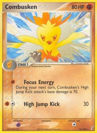 'Pokemon - 'Combusken 016/100  - Reverse Holofoil Crystal Guardians - Rare