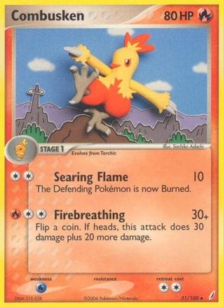 'Pokemon - 'Combusken 031/100  - Reverse Holofoil Crystal Guardians - Uncommon