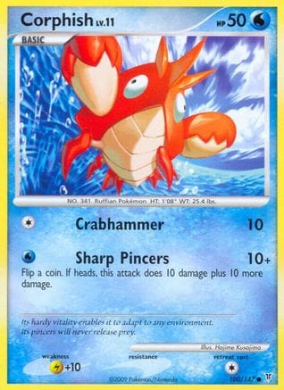 'Pokemon - 'Corphish 100  - Reverse Holofoil Supreme Victors - Common