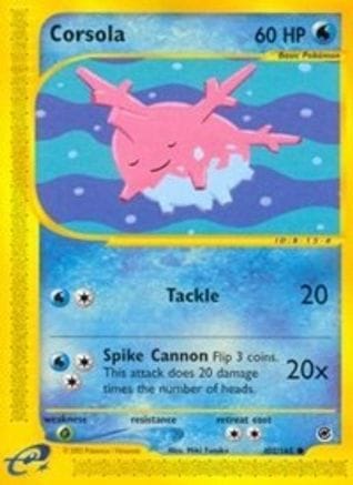 'Pokemon - 'Corsola 102/165  - Reverse Holofoil Expedition - Common