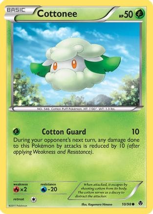 'Pokemon - 'Cottonee (10) 010  - Reverse Holofoil Emerging Powers - Common